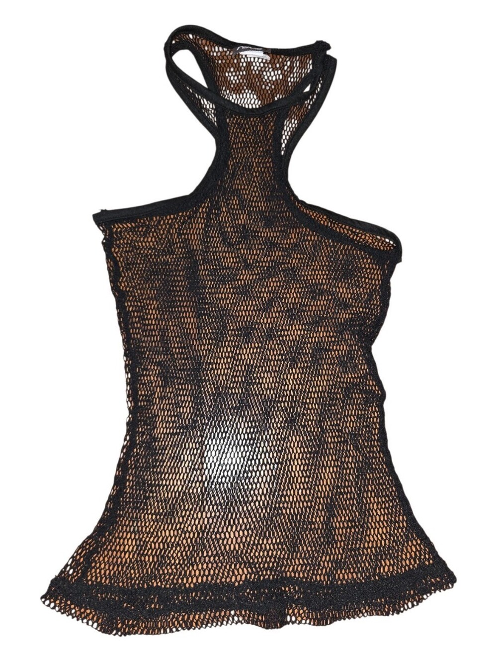Y2K Rave Black Sheer Mesh racer Back Tank Size Small